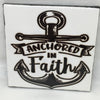ANCHORED IN FAITH Wall Art Ceramic Tile Sign Gift Home Decor Positive Quote Affirmation Handmade Sign Country Farmhouse Gift Campers RV Gift Home and Living Wall Hanging FAITH - JAMsCraftCloset