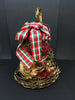 Bell Ornament Vintage Gold Woven Dried Flowers Misletoe Red Green Plaid Bow Christmas Decor Gift - JAMsCraftCloset
