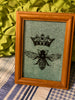 QUEEN BEE Vintage Wood Framed Saying Sign Aqua Glitter Background Wall Art Hand Painted Gift-One of a Kind-Unique-Home-Country-Decor-Cottage Chic JAMsCraftCloset