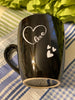 Farmhouse Country Kitchen Decor Black White Heart Brown Inside Mug Cup Coffee Hand Painted Barware Gift Idea JAMsCraftCloset