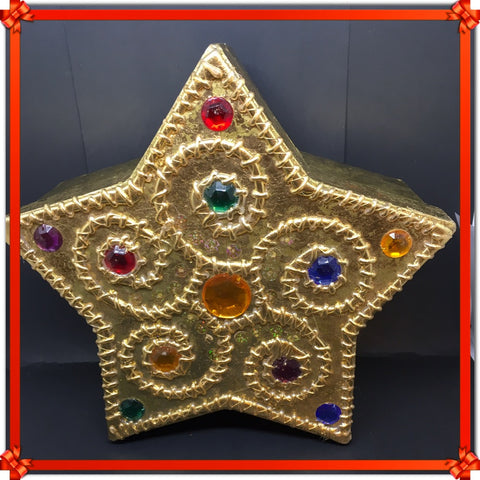 Box Star Shaped Gold With Bling Accents Cardboard Storage Home Decor - JAMsCraftCloset