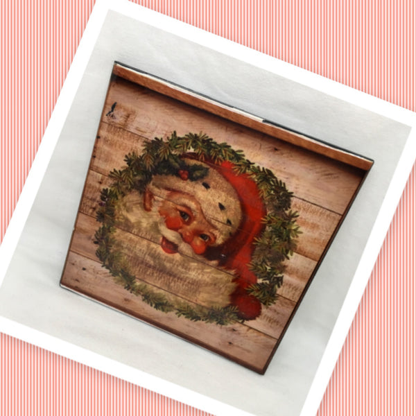 VINTAGE SANTA FACE Wall Art Ceramic Tile Sign Gift Idea Home Decor  Handmade Sign Country Farmhouse Gift Campers RV Gift Wall Hanging Holiday - JAMsCraftCloset
