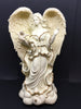 Figurine Angel Holding Bird Music Box White Trimmed in Gold Vintage Beautiful Details Home Decor-Country Decor-Primitive Decor-Cottage Chic Decor- Victorian Decor-Gift - JAMsCraftCloset