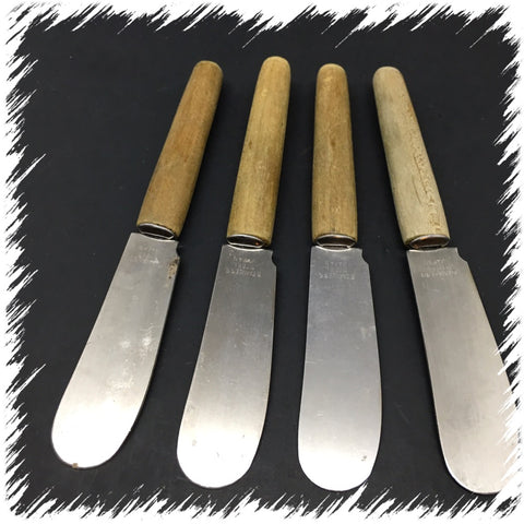 Knives Cheese Wooden Handles Vintage SET OF 4 Made in Japan