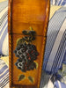 Bottle Box Carrier With Handle Hand Painted Grapes Closing Catch Vintage - JAMsCraftCloset