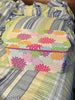 Box Rectangle With Carrying Slots Pink Green Aqua Orange Floral Cardboard Storage Home Decor - JAMsCraftCloset