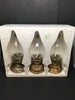 Hurricane Lamps SMALL Vintage Bombay Gold and Glass SET OF 3 Home Decor Country Decor Office Decor