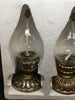 Hurricane Lamps SMALL Vintage Bombay Gold and Glass SET OF 3 Home Decor Country Decor Office Decor