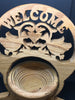 Welcome Wooden Plaque Sign Handmade by My DAD Shelf Sitter Key Holder Gift Idea JAMsCraftCloset