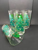 Glasses Vintage Clear Glass Big and Little Christmas Tree Design SET OF 4