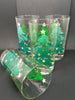 Glasses Vintage Clear Glass Big and Little Christmas Tree Design SET OF 4