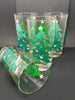 Glasses Vintage Clear Glass Big and Little Christmas Tree Design SET OF 4