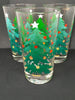 Glasses Vintage Clear Glass Big and Little Christmas Tree Design SET OF 4