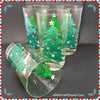 Glasses Vintage Clear Glass Big and Little Christmas Tree Design SET OF 4