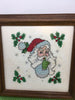 Merry Christmas Cross Stitched Framed Picture Vintage Handmade by ME Christmas Decor Holiday Decor Wall Art Wall Hanging JAMsCraftCloset