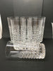 Vintage Clear Glass Cut Waffle Design Star Burst Bottom Tumblers Glasses SET OF 6