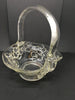 Basket Clear Glass Dogwood Design Vintage Indiana Glass Small Handmade - JAMsCraftCloset