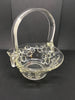 Basket Clear Glass Dogwood Design Vintage Indiana Glass Small Handmade - JAMsCraftCloset