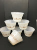 Custard Cups Dynaware Milk Glass Brown Daisy Tall Ramekin Made in Mexico Set of 7