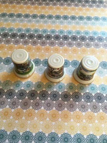 Thimbles #13 Vintage Country Scenes With Horses SET of 3 JAMsCraftCloset