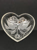 Candy Dish Heart Shaped Vintage Embossed Trinket Plate Dish Doves and Bow