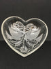 Candy Dish Heart Shaped Vintage Embossed Trinket Plate Dish Doves and Bow