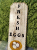 Fresh Eggs Wooden Sign Wall Art Wall Hanging Handmade Hand Painted Kitchen -One of a Kind-Unique-Home-Country-Decor-Cottage Chic-Gift FOLK ART Flour Sack Tea Towels Kitchen Decor Gift Idea Handmade JAMsCraftCloset