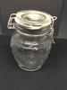 Flip Top Glass Jar TINY Vintage 4 1/2 Inches Tall Wire Holder With White Rubber Seal Embossed Fruit Gift Idea Collectible Rare