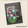 Mugs Mason Jar Hand Painted Floral Happy Dot Flowers Hot Pink Aqua Purple One of a Kind Unique Drinkware Barware Kitchen Decor Country Cottage Chic - JAMsCraftCloset 