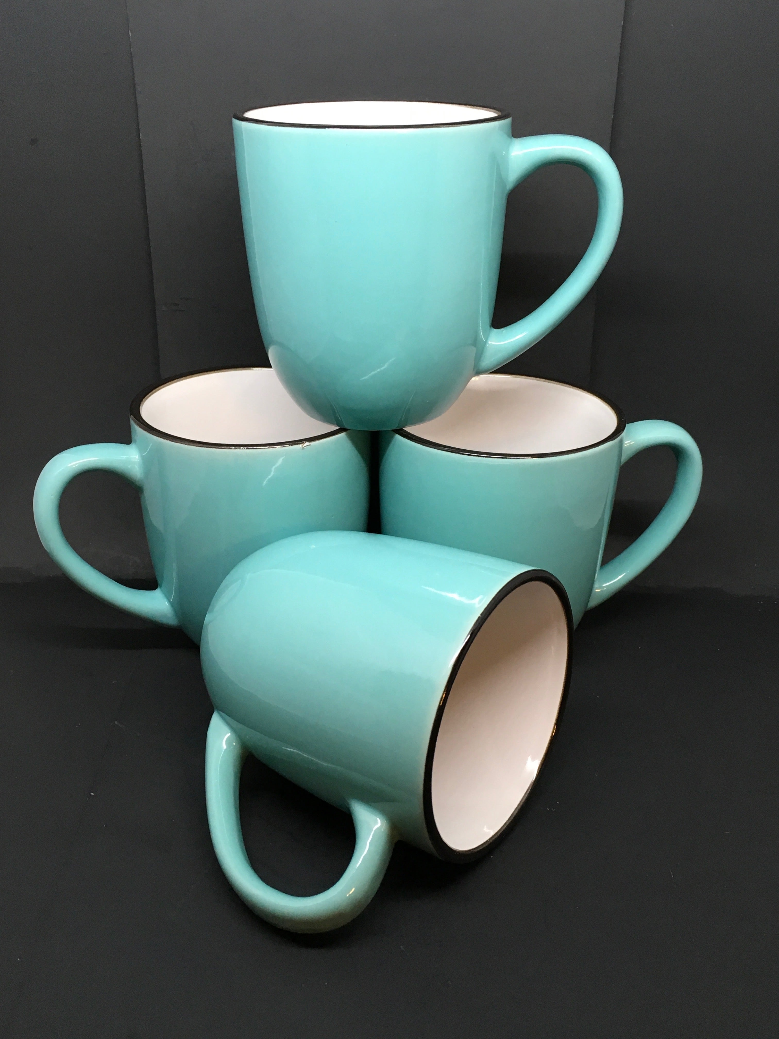 American Atelier Coffee Mug Set with Coffee Mug Rack | Ceramic Coffee Mugs  Set of 4 | Stackable Coffee Mugs with Rack | Coffee Cup Set with Coffee Cup