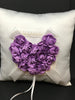 Ring Bearer Purple Heart Wedding Pillow in Purple and White 7 1/2 Inch Square JAMsCraftCloset