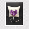 Ring Bearer Purple Heart Wedding Pillow in Purple and White 7 1/2 Inch Square JAMsCraftCloset