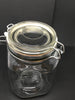 Canning Glass Jar Flip Top Wire Clasp Vintage 6 Inches Tall 4 Inch Square Bottom Gift Kitchen Decor Great Gift Idea Collectible