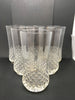 Vintage Clear Glass Cut Waffle Design Smooth Bottom Tumblers Glasses SET OF 6 JAMsCraftCloset