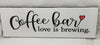 COFFEE BAR LOVE IS BREWING Tile Sign Funny KITCHEN Decor Wall Art Home Decor Gift Idea Handmade Sign Country Farmhouse Wall Art Gift Campers RV Home Decor-Home and Living Wall Hanging - JAMsCraftCloset
