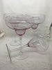 Stemware Vintage Pale Pink Bowl Clear Glass Margarita Glasses SET of 4 Barware Wedding JAMsCraftCloset