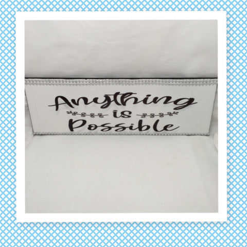 ANYTHING IS POSSIBLE Ceramic Tile Decal Sign Wall Art Wedding Gift Idea Home Country Decor Affirmation Wedding Decor Positive Saying - JAMsCraftCloset