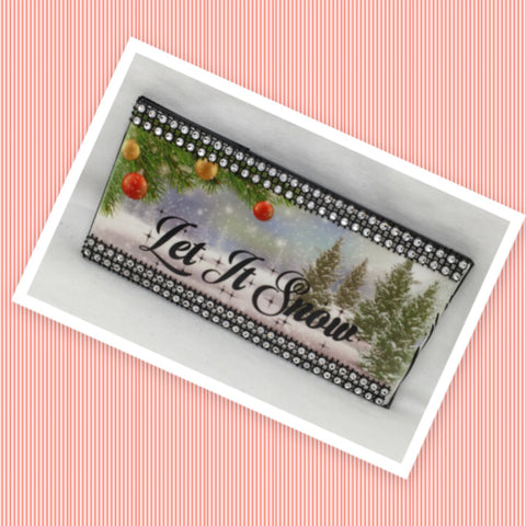 LET IT SNOW Ceramic Tile Sign Wall Art Holiday Christmas Decor Gift Idea Home Country Decor Stocking Stuffer - JAMsCraftCloset