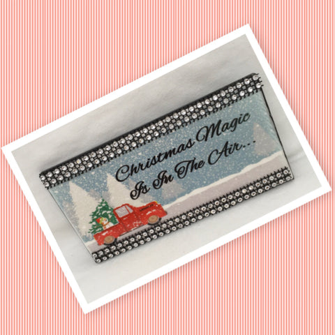 CHRISTMAS MAGIC IS IN THE AIR Ceramic Tile Sign Wall Art Holiday Christmas Decor Gift Idea Home Country Decor Stocking Stuffer - JAMsCraftCloset