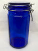 Bottle Jar Canister Cobalt Blue Glass Wire Closure NO Seal Ring NO Markings Kitchen Decor - JAMsCraftCloset