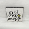 BEE HAPPY Wall Art Ceramic Tile Sign Gift Idea Home Decor Positive Saying Handmade Sign Country Farmhouse Gift Campers RV Gift Home and Living Wall Hanging - JAMsCraftCloset