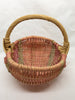 Basket SMALL Flower Girl Toddler Vintage Pink Green Oval Wicker Centerpiece Table Decor - JAMsCraftCloset