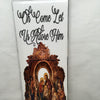 OH COME LET US ADORE HIM Banner Ceramic Tile Sign Christmas Wall Art Unique Gift Idea Home Country Decor Holiday Handmade  - JAMsCraftCloset