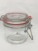 Flip Top Glass Jar Vintage 3 Inches Tall Wire Bale With Red Rubber Seal NO Markings Gift Idea Collectible
