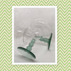 Stemware Vintage Green Ball Stem Clear Glass Margarita Glasses SET of 2 Barware Wedding JAMsCraftCloset