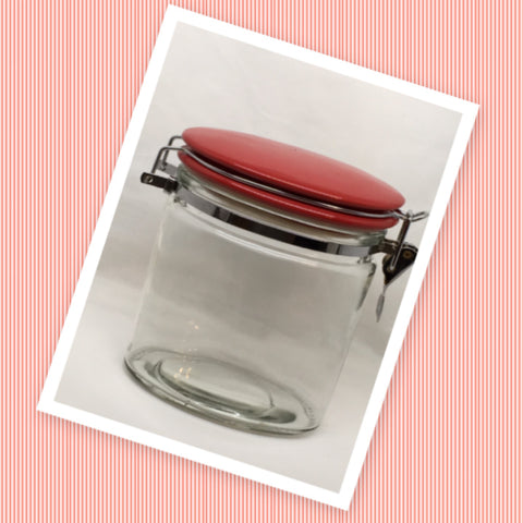 Canning Glass Jar Flip Top Wire Clasp Vintage 6 Inches Inch Square Bottom Gift Kitchen Decor Great Gift Idea Collectible