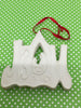 Joy and Noel Ceramic Ornament Christmas Holiday  Vintage DIY Waiting for YOUR Touch Reversible
