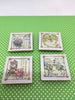 Magnets Ceramic Tile Cottage Chic Decor Victorian Decor 2 by 2 Inch SET OF 4