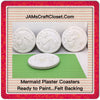 Ceramic Mermaid Ceramic Plaster Coasters  Vintage DIY Waiting for YOUR Creativity SET OF 4 - JAMsCraftCloset