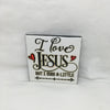 I LOVE JESUS, BUT I CUSS A LITTLE Wall Art Ceramic Tile Sign Gift Home Decor Positive Quote Affirmation Handmade Sign Country Farmhouse Gift Campers RV Gift Home and Living Wall Hanging FAITH - JAMsCraftCloset